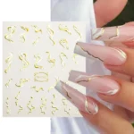 10pcs Frosted Transparent Back Adhesive Bronzing Smudged Nail Art Sticker - Image 3
