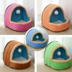 Pet Dog Cat  Warm Soft Bed Pet Cushion Dog Kennel Cat Castle Foldable Puppy House with Toy Ball - Image 4