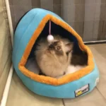 Pet Dog Cat  Warm Soft Bed Pet Cushion Dog Kennel Cat Castle Foldable Puppy House with Toy Ball - Image 6