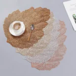Leaf PVC Heat Resistant Placemat Drink Glass Coaster, Size: 37x47cm - Image 3