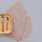 Leaf PVC Heat Resistant Placemat Drink Glass Coaster, Size: 37x47cm - Image 5