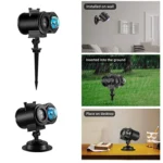 12W RGBW LED Double Tube Water Waves Lamp Christmas Projection Light - Image 7