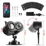 12W RGBW LED Double Tube Water Waves Lamp Christmas Projection Light - Image 10