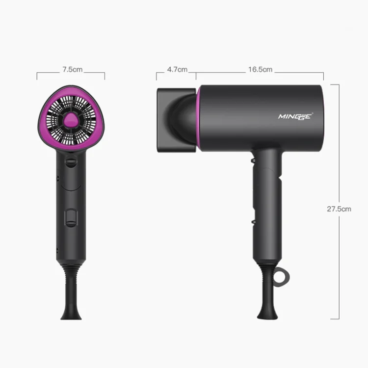 TBD0531386801A_2.webp Mingge T1 T Style 1800W High-power Cold Hot Air Wind Fast Drying Folding Hair Dryer - Image 3