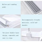 Cat Litter Box Semi-closed Square Feces Basin Pet Toilet - Image 8