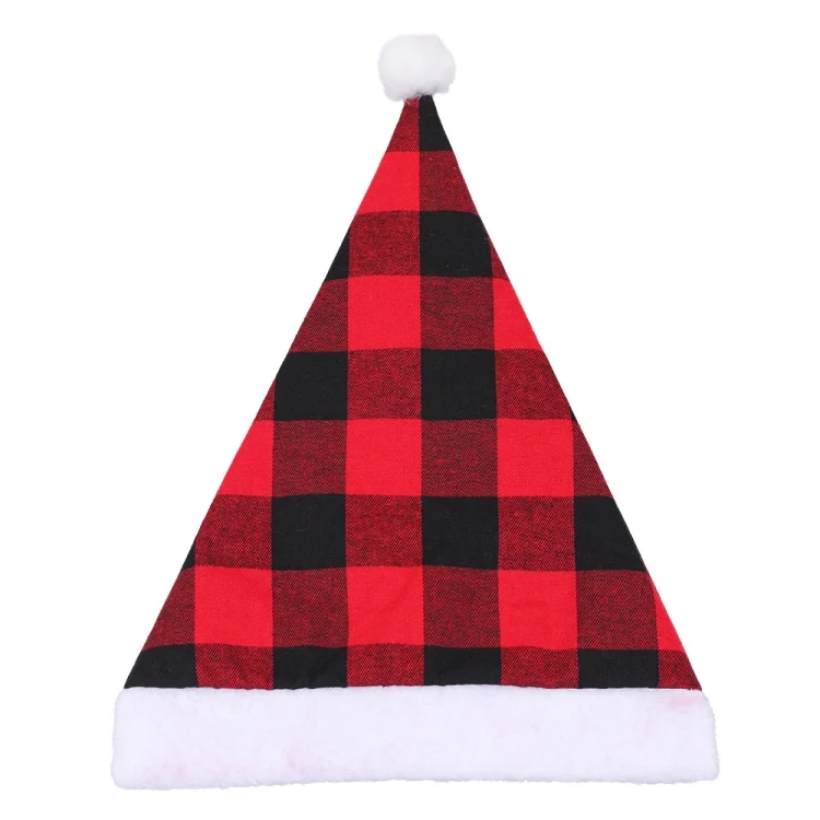 TBD0531803001A.webp Plaid Christmas Hat Christmas Decoration Adult Hat - Image 1