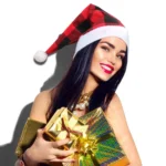 Plaid Christmas Hat Christmas Decoration Adult Hat - Image 2