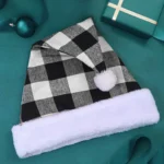 Plaid Christmas Hat Christmas Decoration Adult Hat - Image 3