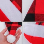 Plaid Christmas Hat Christmas Decoration Adult Hat - Image 4
