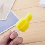 5 PCS 360 Degree Rotating Sponge yellow Baby Nipple Brush Babies Teat Cleaning Feeding Bottle Brushes Infant Pacifier Cleaner - Image 3