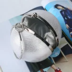 Spherical Dinner Bag Simple Personality Round Ball Evening Bag Ladies Pu Banquet Bag Makeup Clutch Bag - Image 3
