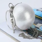 Spherical Dinner Bag Simple Personality Round Ball Evening Bag Ladies Pu Banquet Bag Makeup Clutch Bag - Image 5