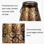 Outdoor Solar Wrought Iron Lantern Garden Decoration Light LED Pendant Lamp - Image 6
