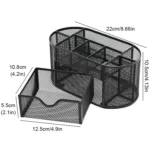 Desk Organizer 9 Grids Metal Mesh Office Pen Pencil Holder - Image 6