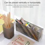 2 PCS Multi-function 4 Grid Desktop Pen Holder Office School Storage Case Clear Plastic Box Desk Pencil Organizer - Image 5