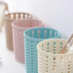 HH301 Office Organizer Desktop Hollow Cylinder Pen Storage Box Pencil Brush Pot Pen Holder Makeup Brush Plastic Container - Image 4