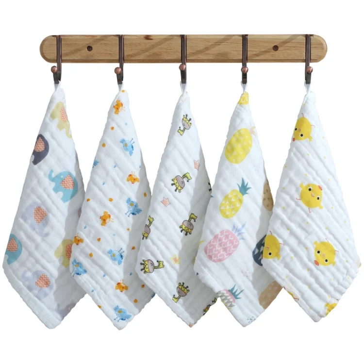 TBD0533751701.webp Six-Layer Gauze Cotton Baby Square Handkerchief Saliva Towel Styles Random Delivery - Image 1