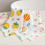 Six-Layer Gauze Cotton Baby Square Handkerchief Saliva Towel Styles Random Delivery - Image 2