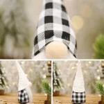 Christmas Decorations Festive Supplies Black White Lattice Forest Elderly Faceless Doll Ornaments - Image 2