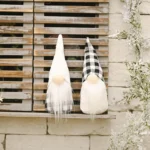 Christmas Decorations Festive Supplies Black White Lattice Forest Elderly Faceless Doll Ornaments - Image 3