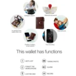 Men Leather Wallet Smart Bluetooth Antimagnetic RFID Anti-Lost Anti-Theft Multi-Function Coin Purse - Image 5