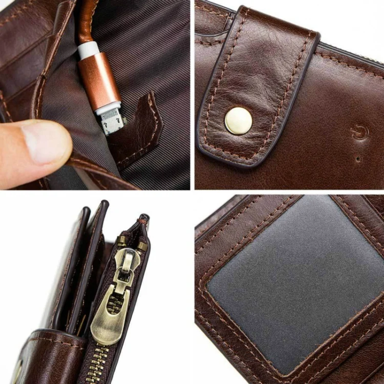 TBD05348346_5.webp Men Leather Wallet Smart Bluetooth Antimagnetic RFID Anti-Lost Anti-Theft Multi-Function Coin Purse - Image 6