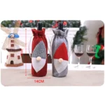 Christmas Machine Embroidered Faceless Old Man Wine Bottle Bags Table Decorations - Image 3