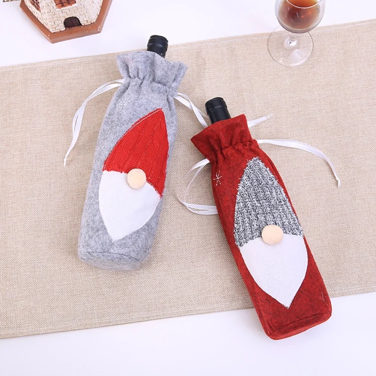 TBD0534839601_B3.webp Christmas Machine Embroidered Faceless Old Man Wine Bottle Bags Table Decorations - Image 4