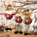 Christmas Plaid Cloth Beads Leg Pendants Christmas Window Decoration Cartoon Small Doll Ornaments - Image 3