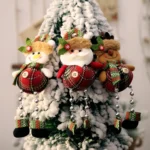 Christmas Plaid Cloth Beads Leg Pendants Christmas Window Decoration Cartoon Small Doll Ornaments - Image 4