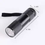 5 PCS 9 LEDs 395NM Mini UV Flashlight Fluorescent Agent Detection Pen Security Light - Image 3