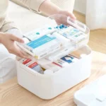 Household Portable Cosmetic Finishing Storage Box Large-capacity Family Safety Emergency Storage Box Double-layer Medicine Case - Image 4