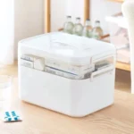 Household Portable Cosmetic Finishing Storage Box Large-capacity Family Safety Emergency Storage Box Double-layer Medicine Case - Image 6