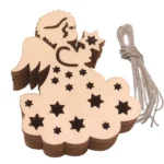 10pcs/set Wood Hollow Carved Christmas Tree Pendants Home Decoration Hotel DIY Holiday Decoration Gifts