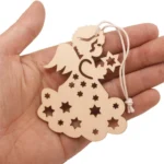 10pcs/set Wood Hollow Carved Christmas Tree Pendants Home Decoration Hotel DIY Holiday Decoration Gifts - Image 5