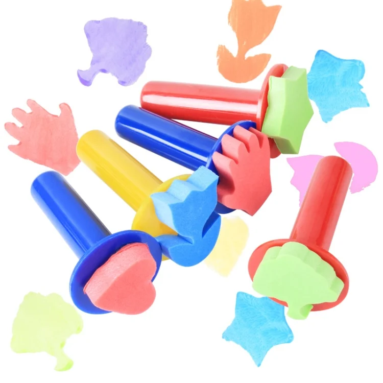 TBD053576401A.webp 5 in 1 Children Painting Art DIY Brush Sponge Stamp - Image 1