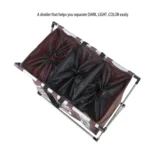 Collapsible Three Grid Dirty Clothes Laundry Hamper Organizer Home Storage Basket - Image 6