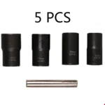 5 In 1 Non-Slip Sleeve Set Chrome-Molybdenum Steel Nut Disassembly Tool Sliding Tooth Nut Remover - Image 2