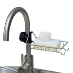 Faucet Rack Stainless Steel Perforated Free Kitchen Sink Storage Rack Rag Sponge Drain Rack