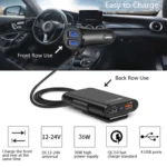 One For Four 8A Car Charger QC3.0 Fast Charge 4USB Car Front And Rear Seat Car Charger - Image 2