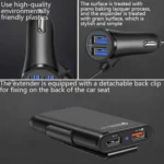 One For Four 8A Car Charger QC3.0 Fast Charge 4USB Car Front And Rear Seat Car Charger - Image 3