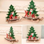Christmas Decorations Christmas Painted Wooden Assembly DIY Sleigh Car Decoration Jigsaw Puzzle Gift - Image 6