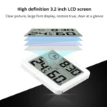 Multifunction Automatic Electronic Temperature and Humidity Monitor Clock with 3.2 inch Large LCD Screen - Image 3