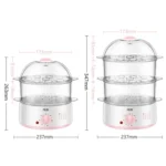 LINGRUI Timer Mini Multi-Function Egg Cooker Automatic Power Off Home Breakfast Machine, CN Plug - Image 2
