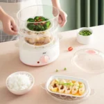 LINGRUI Timer Mini Multi-Function Egg Cooker Automatic Power Off Home Breakfast Machine, CN Plug - Image 4