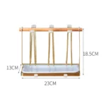 Upside Down Wrought Iron Cup Holder Water Cup Metal Shelf With Tray - Image 2