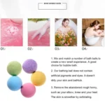 3 PCS 10g Natural Bubble Shower Bombs Ball Bath Salt Body Essential Oil Bath Ball - Image 5