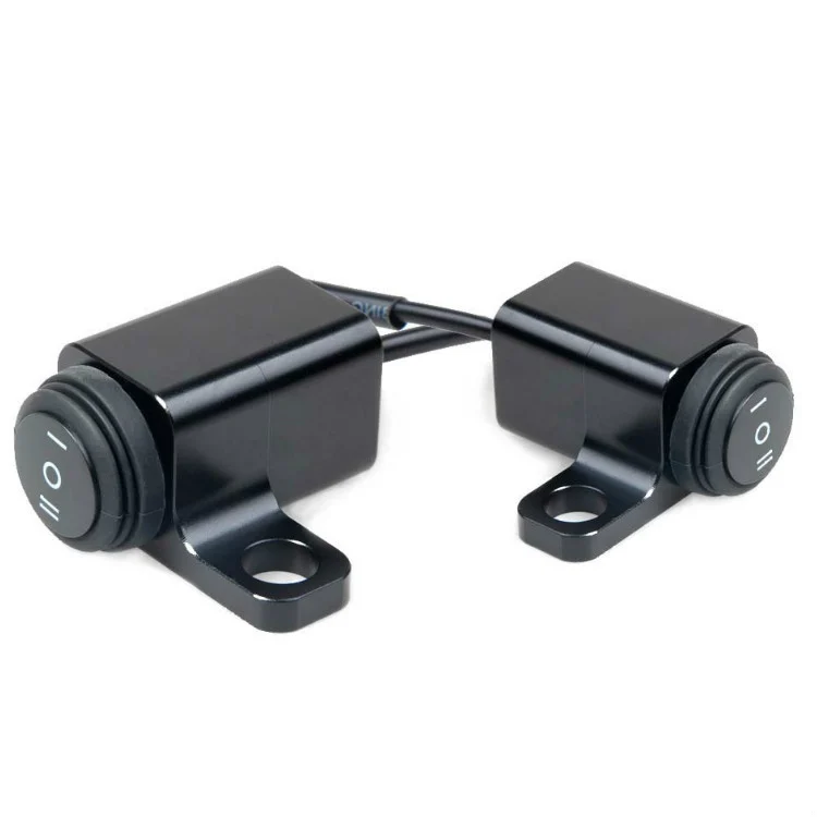 TBD05369998.webp 2 PCS / Set Motorcycle LED Lights Rearview Mirror Left And Right Switches Waterproof Boat-Shaped Switches - Image 1