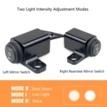 2 PCS / Set Motorcycle LED Lights Rearview Mirror Left And Right Switches Waterproof Boat-Shaped Switches - Image 2