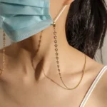 Flower Gold-Plated Stainless Steel Hanging Neck Chain Anti-Lost Mask Lanyard - Image 5